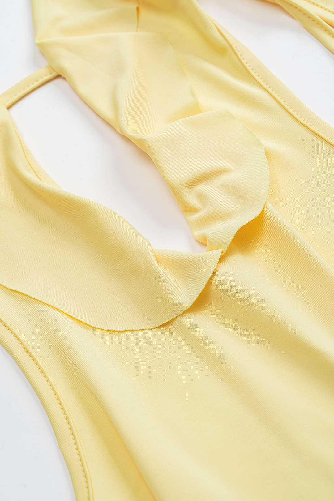 Ruffle Cut Out Tie Up Backless Maxi Dress