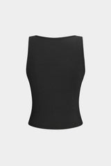 Rhinestone Square Neck Sleeveless Tank Top