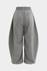 Embroidery Wide Leg Barrel Trousers