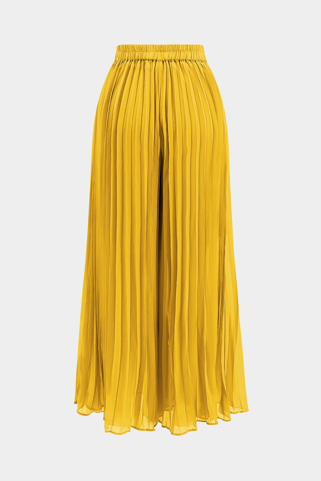 Chiffon Pleated Zipper Backless Mini Dress And Wide Leg Trousers Set