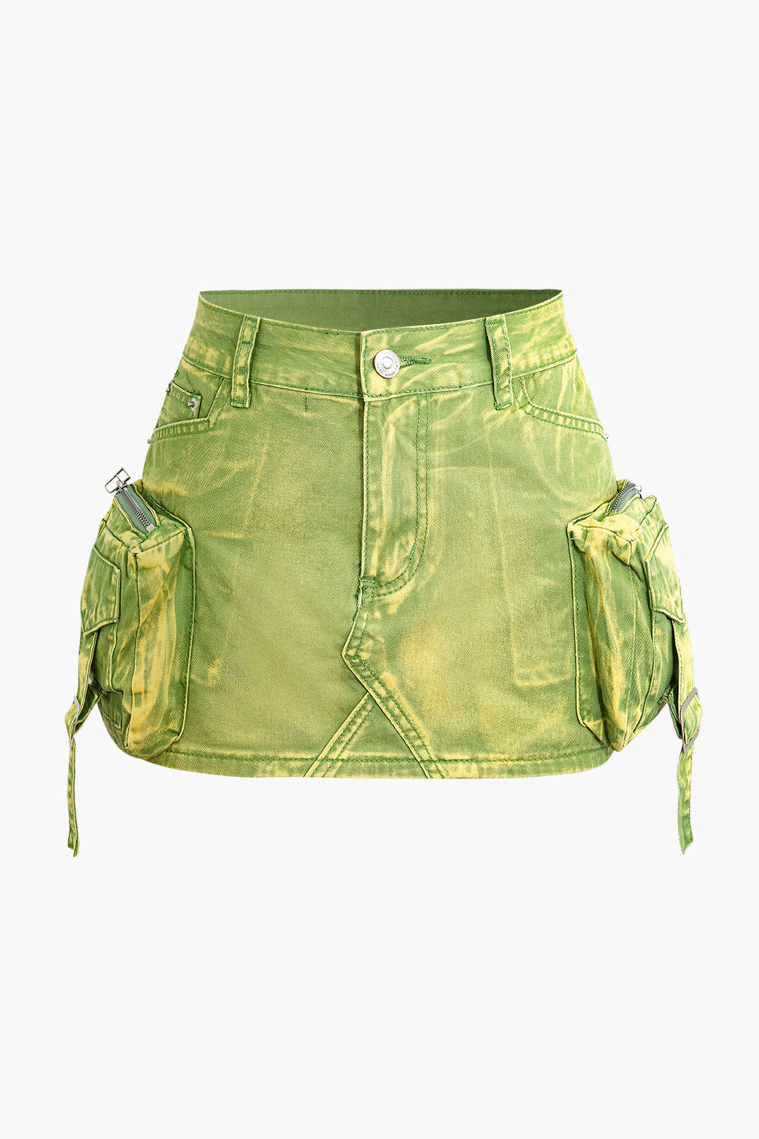 Faded Pocket Denim Mini Skirt
