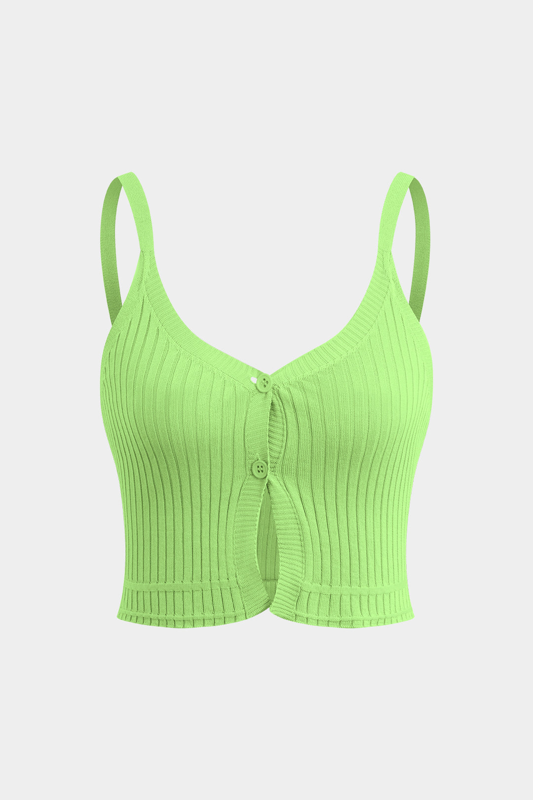 Ribbed Knit Button Cami Top