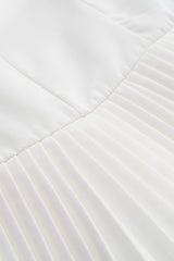 Solid Pleated Backless Mini Dress