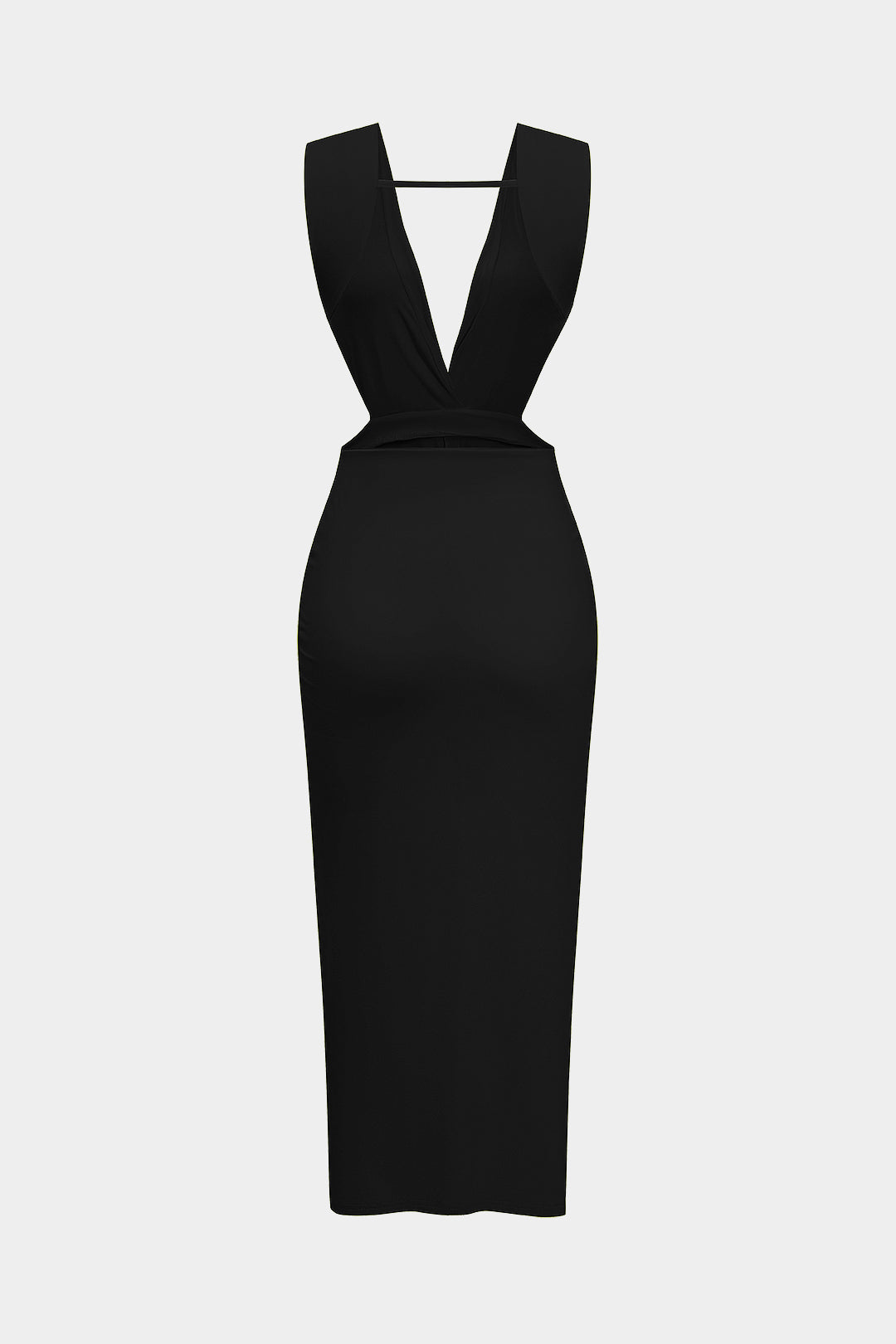 Ruched Twist Knot Backless Sleeveless Midi Dress