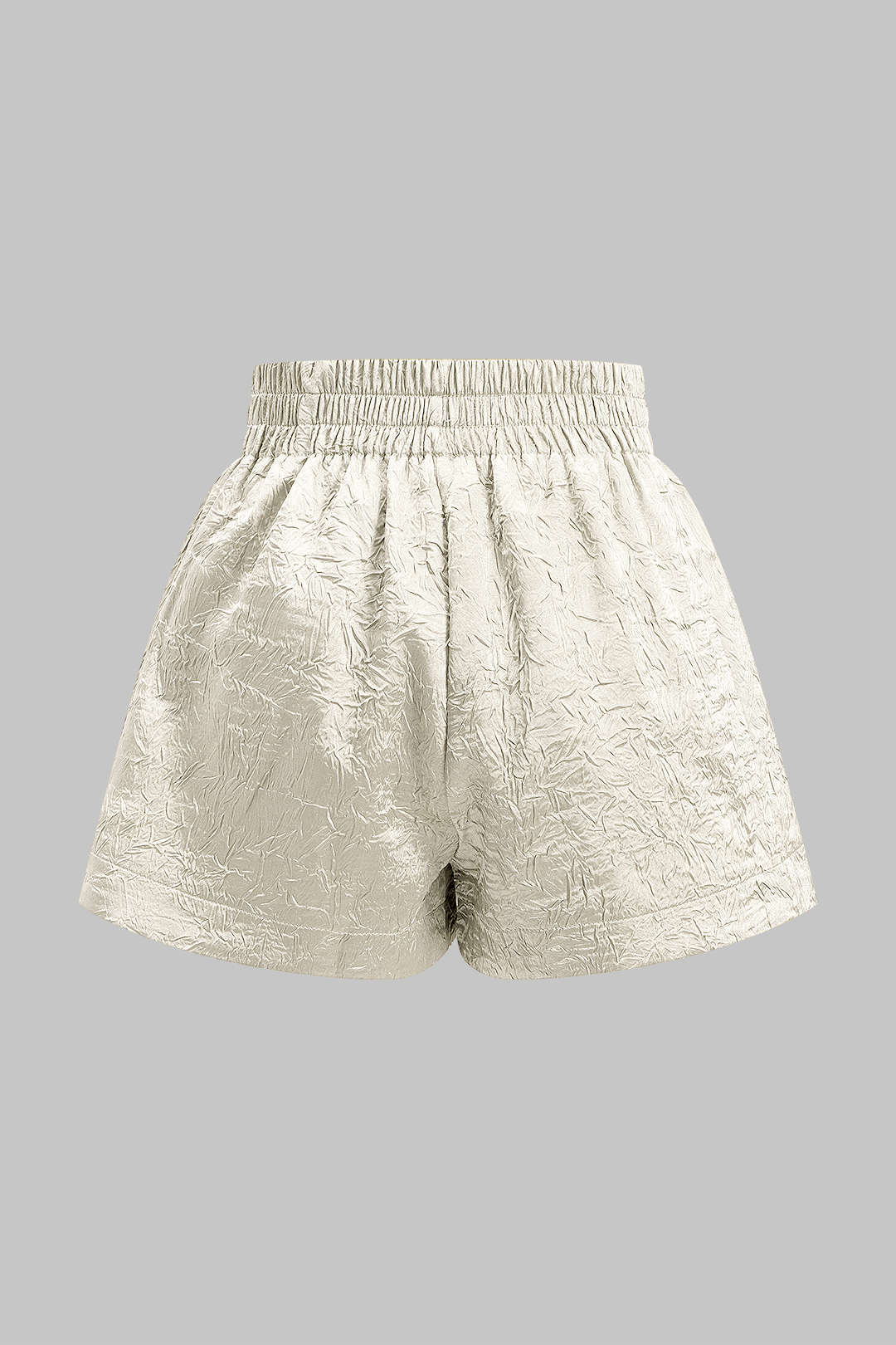 Solid Textured Pleated Shorts