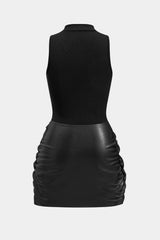 Tie Front Sleeveless Mini Dress