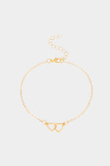Metal Heart-Shaped Hollow Interlocking Anklet