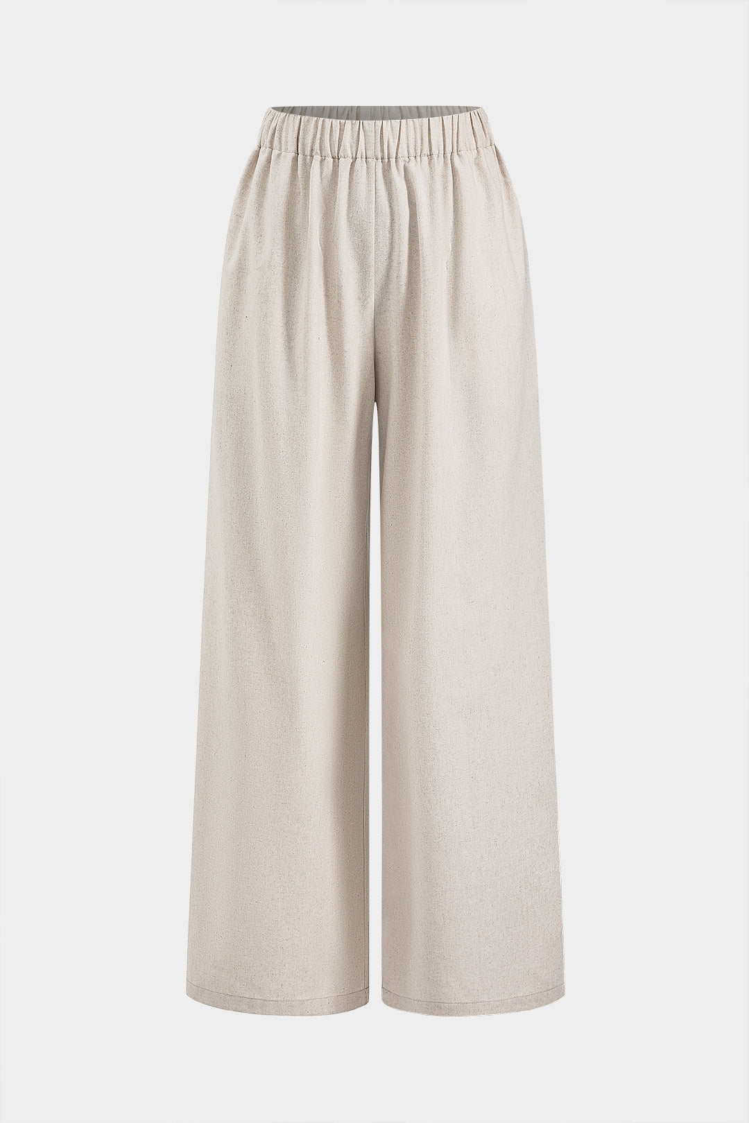 Linen Pleated Pocket Wide Leg Trousers