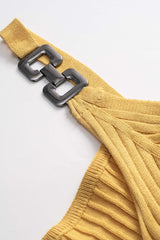Knit Metallic Decor Strap Cami Top