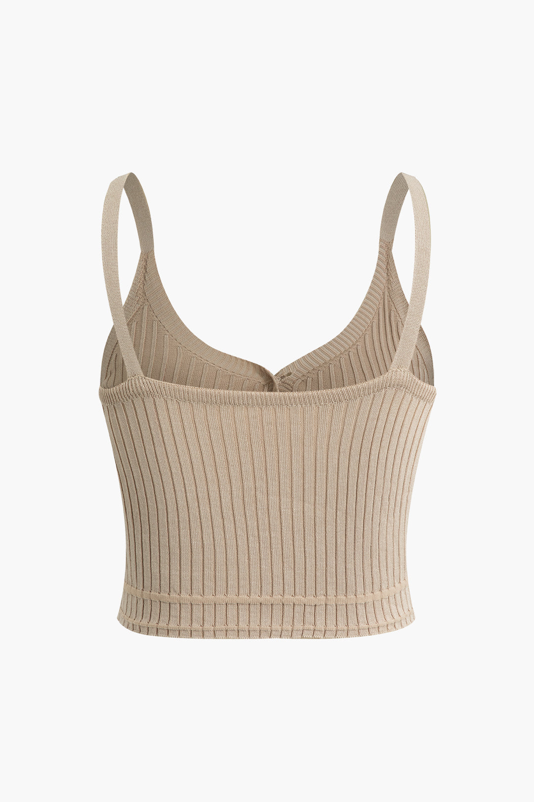 Ribbed Knit Button Cami Top