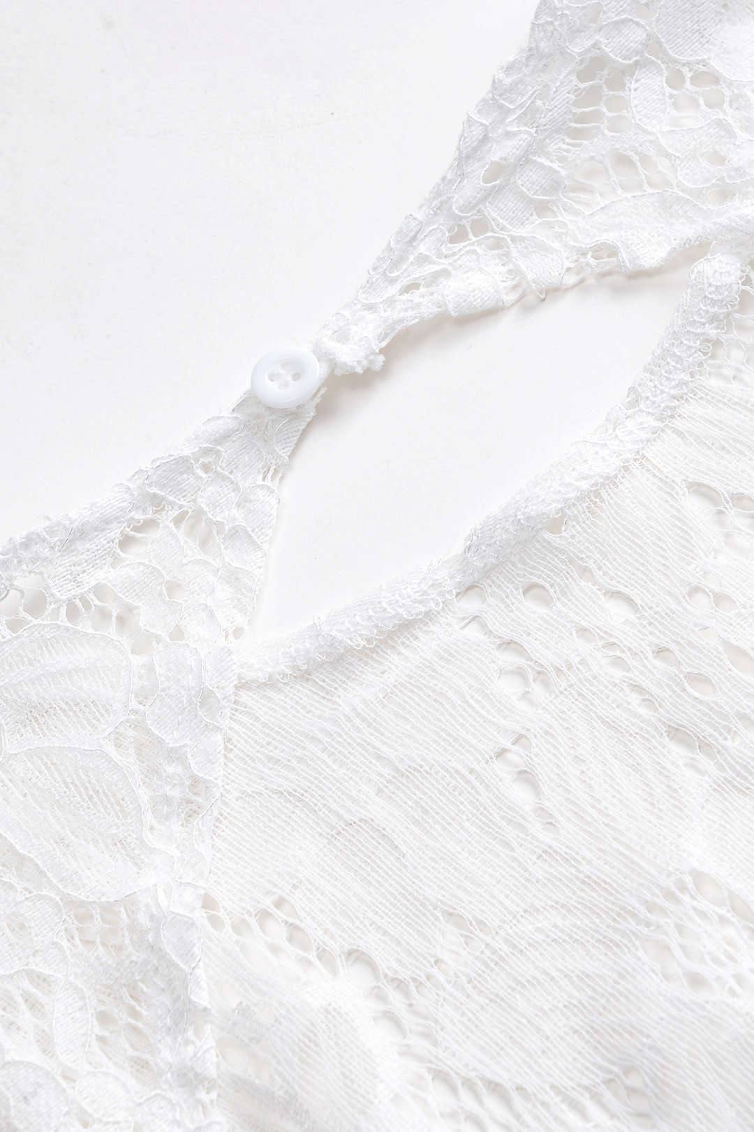 Lace Backless Button Bell Sleeve Cover Up