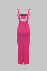 Contrast Trim Tube Top And Pinafore Dress Set