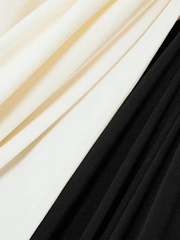 two-tone knotted drape gown – Slven