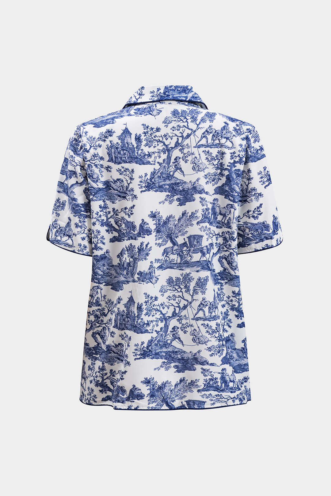 Retro Print Shirt And Shorts Set