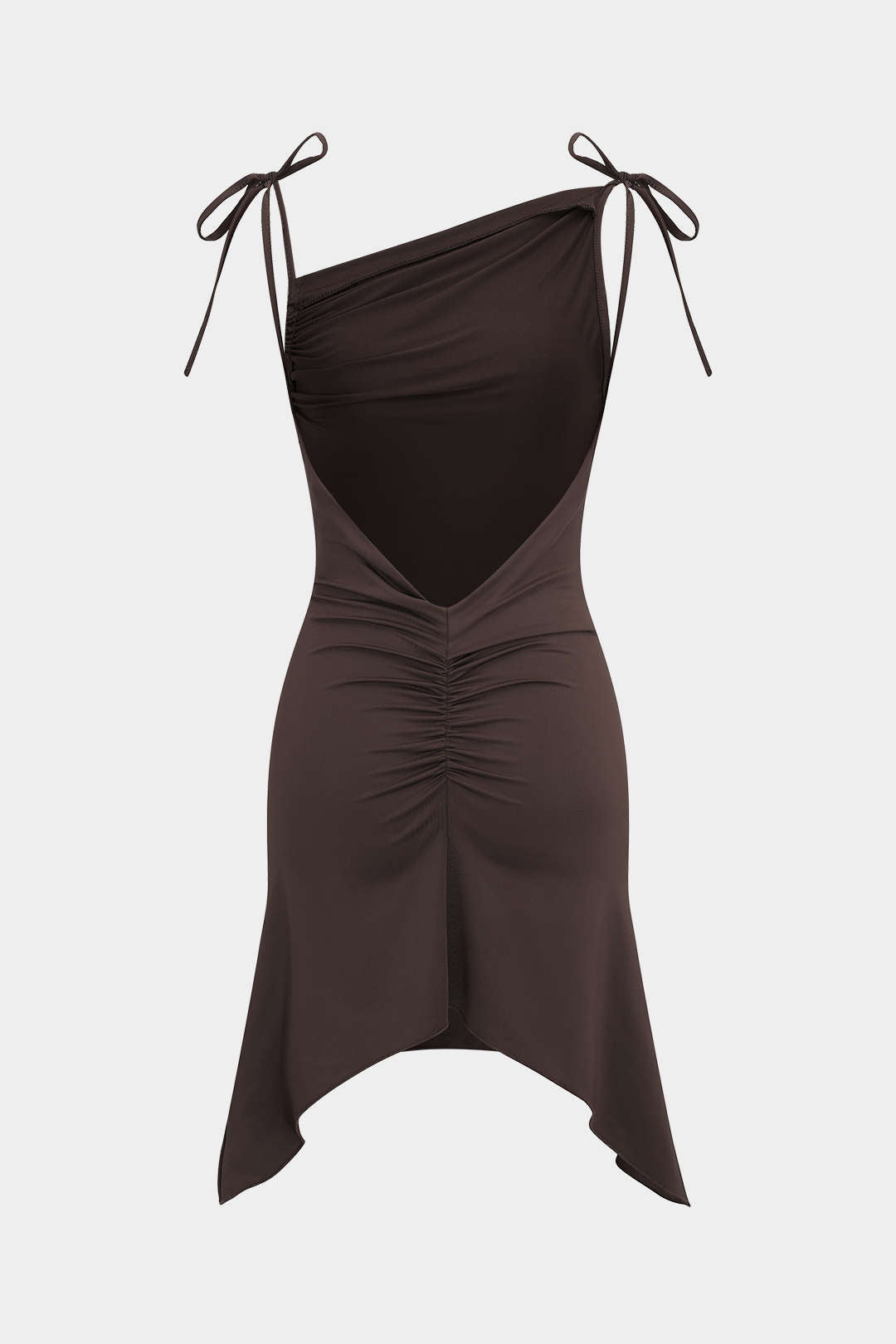 Sleeveless Backless Tie Up Mini Dress