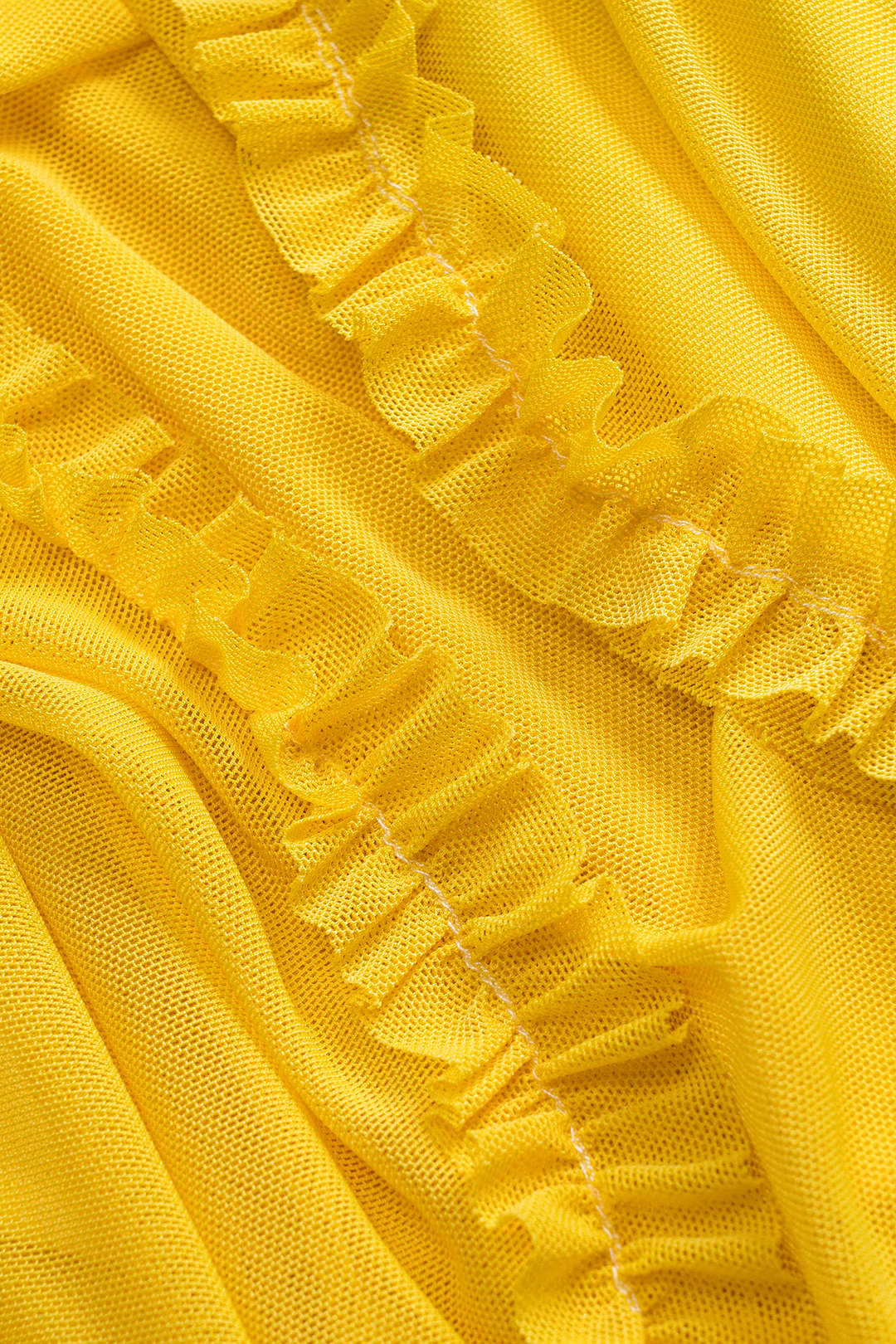Mesh Slip Ruffle Maxi Dress