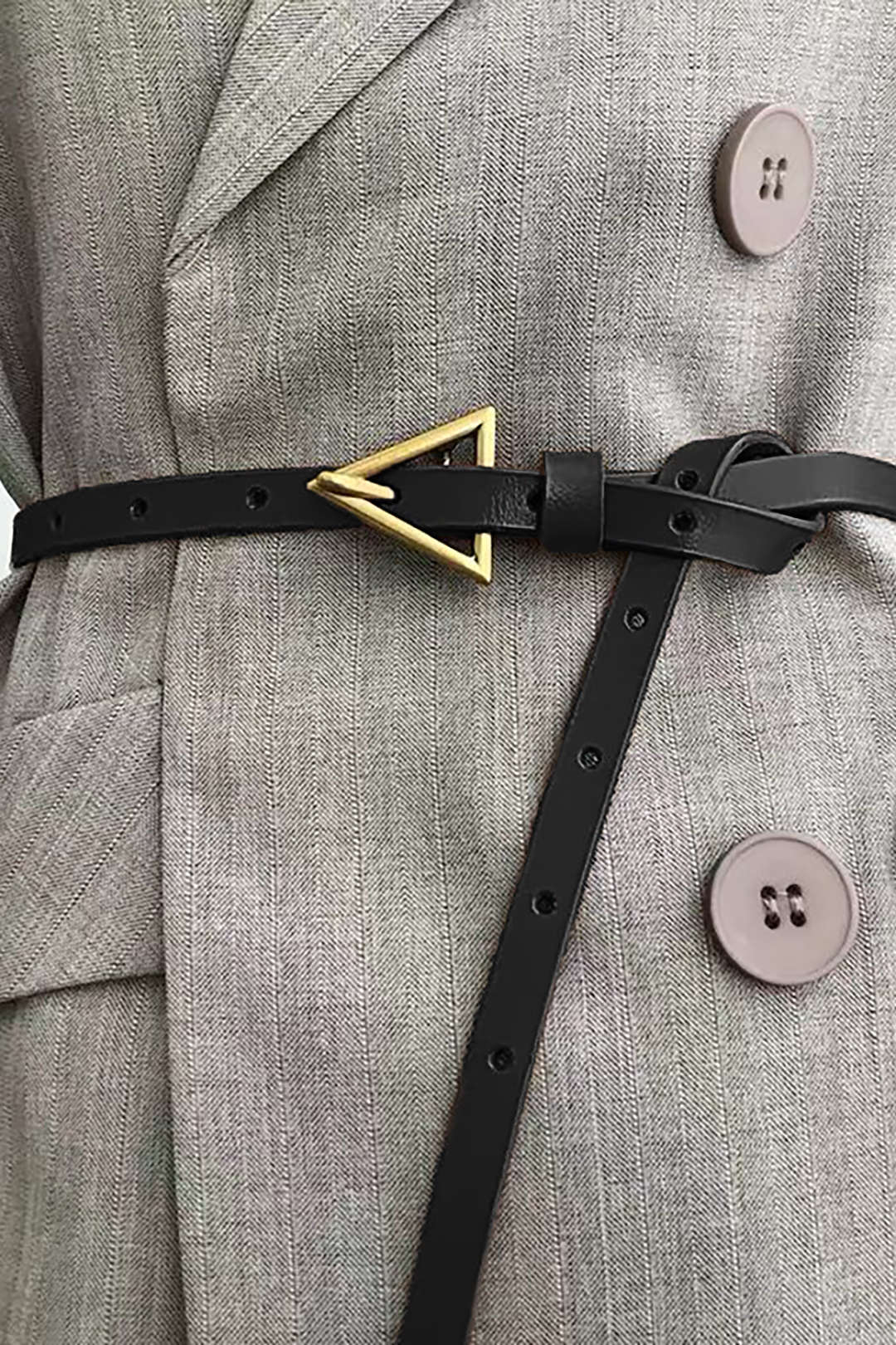 Leather Triangle Buckle Belt
