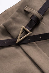 Solid Belted Pocket Shorts