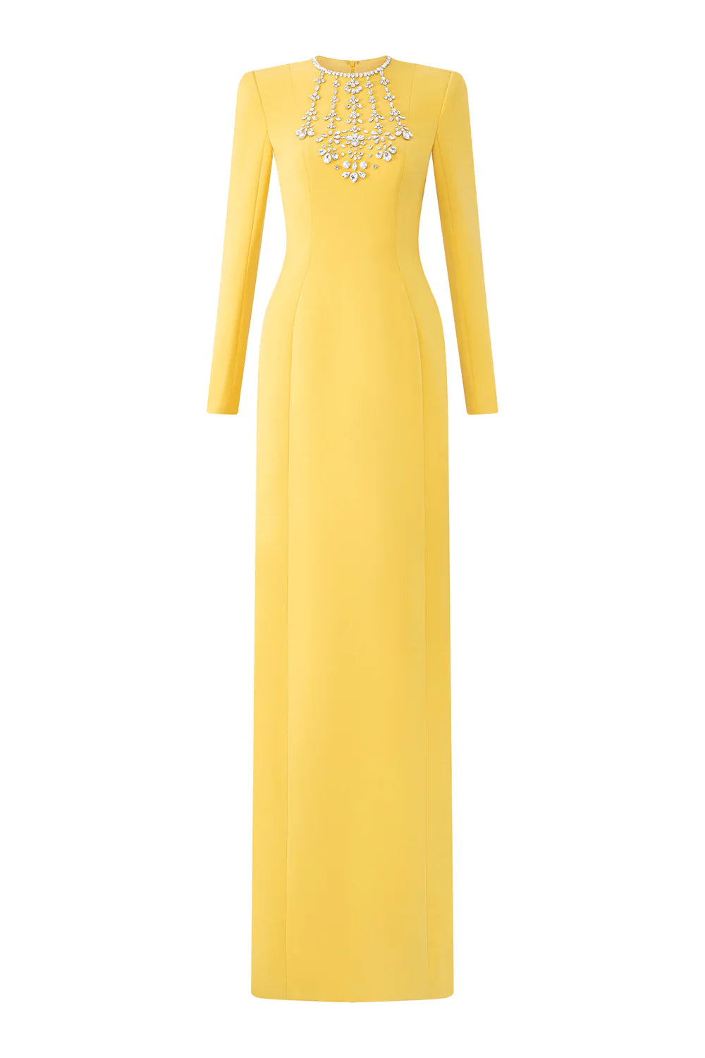 Embellished cape gown with high neckline – Zayin