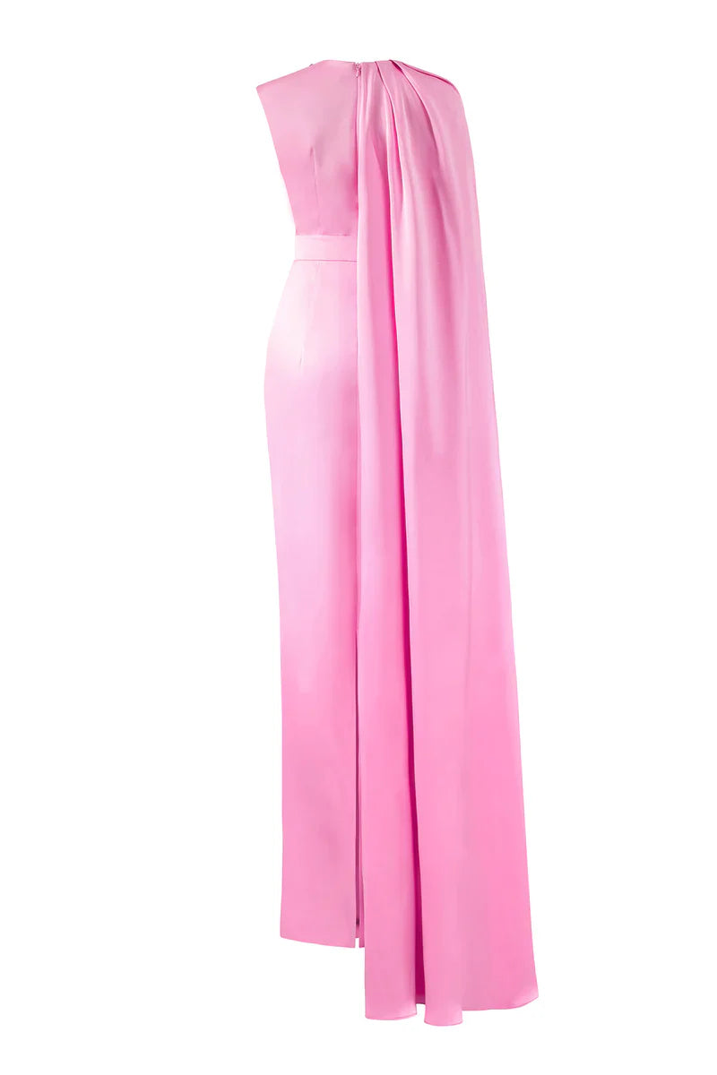 Draped shoulder cape gown – Olgah