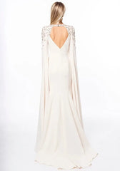 Embellished shoulder cape gown – Lorila