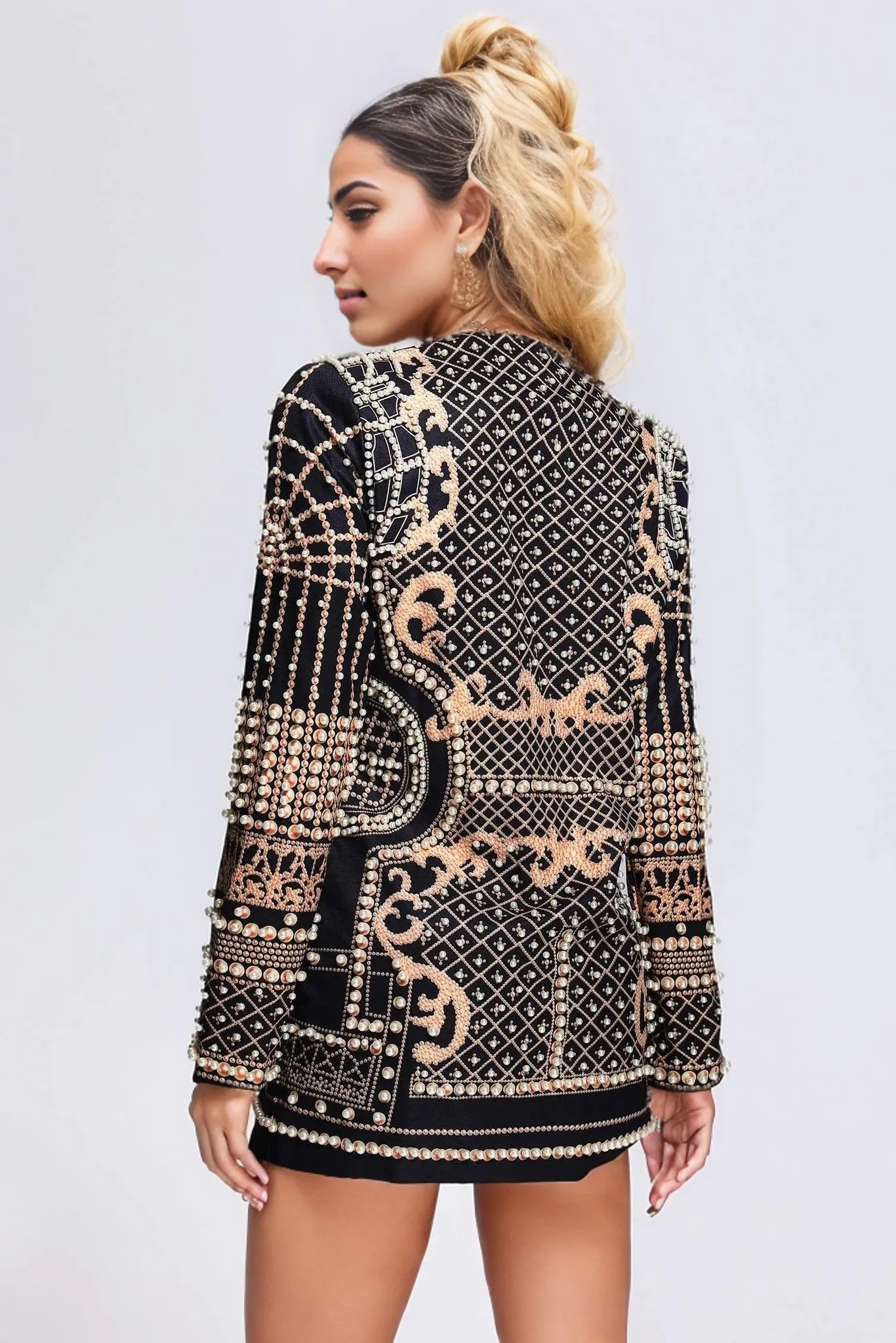 embellished plunge blazer mini dress - Elladine