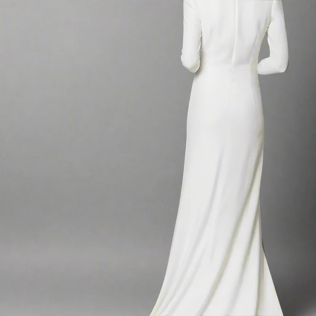 plunging neckline gown with front slit – Tolja