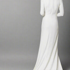 plunging neckline gown with front slit – Tolja