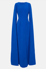 cape-sleeve column gown with cutout neckline – Longier