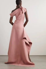 asymmetric off-shoulder sculpted gown – Uolena