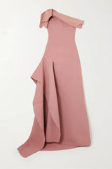 asymmetric off-shoulder sculpted gown – Uolena