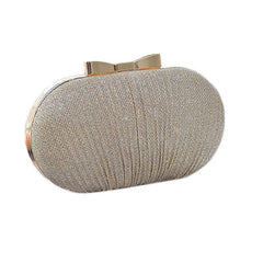 glittering shell clutch with bow clasp - Rochana