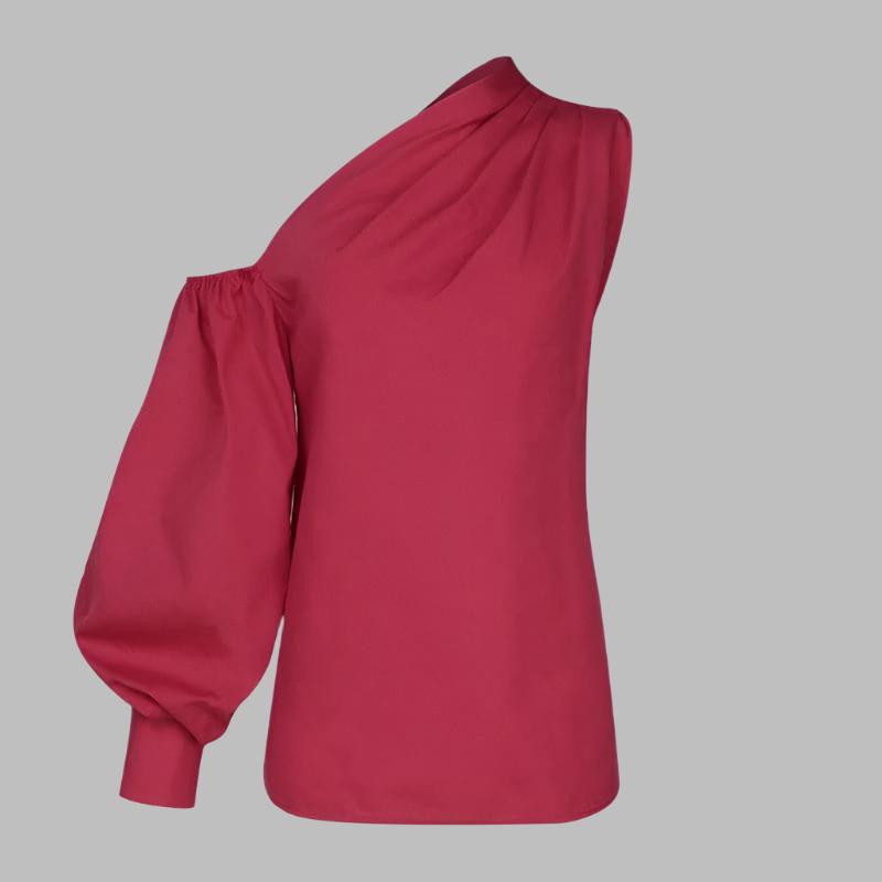 one-shoulder blouse with voluminous sleeve - Emira