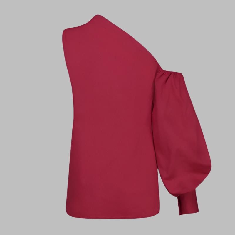 one-shoulder blouse with voluminous sleeve - Emira