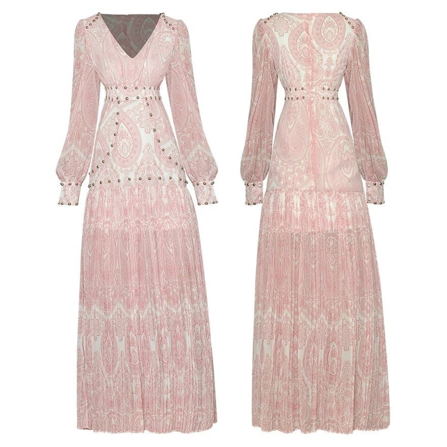 paisley print maxi dress with puff sleeves – Tamil selvi