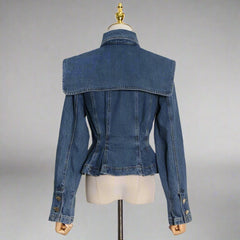 structured denim jacket with oversized flap details - Bruhat