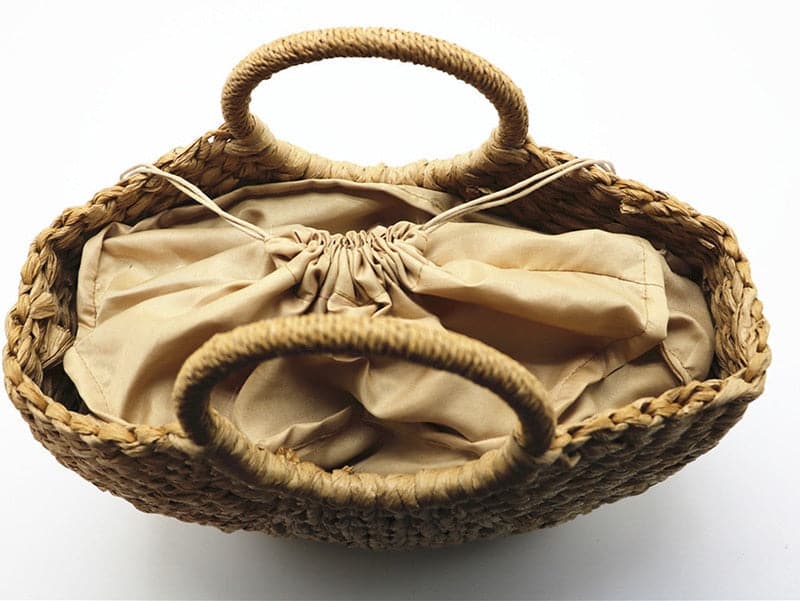 half-moon woven tote bag with round handles - Gewa