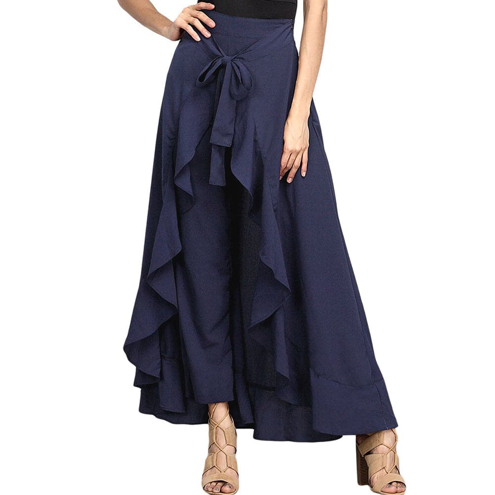 ruffle wrap high-low maxi skirt with tie waist – Daffodil