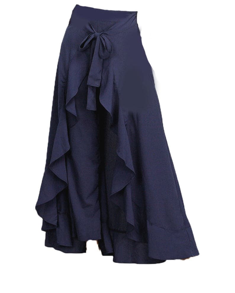 ruffle wrap high-low maxi skirt with tie waist – Daffodil