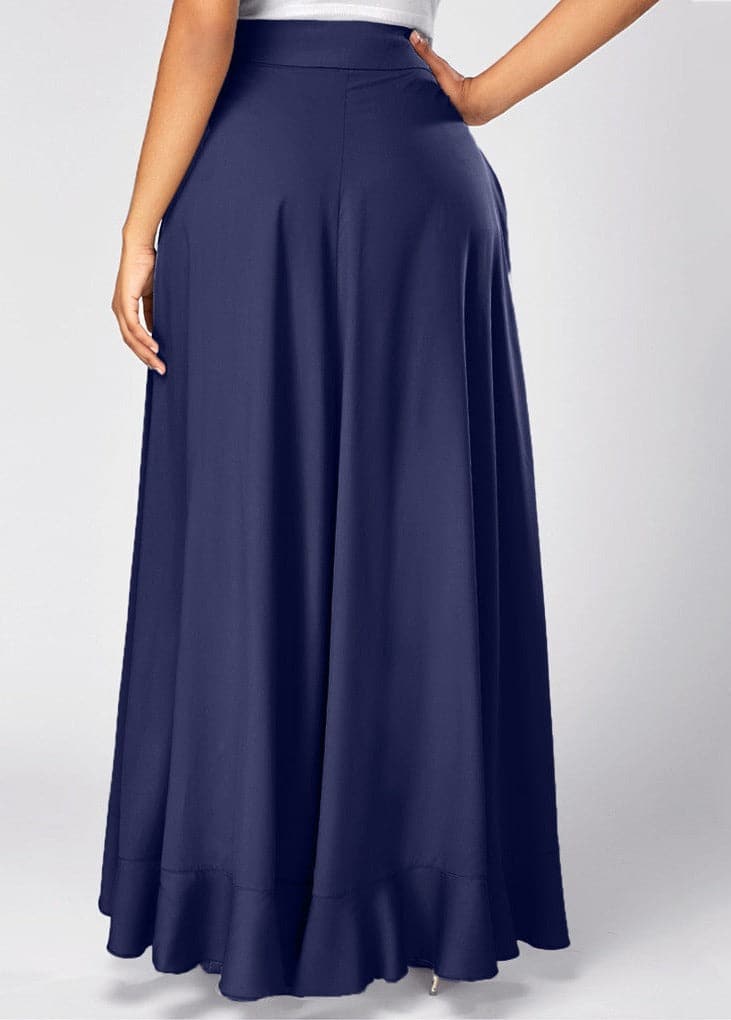 ruffle wrap high-low maxi skirt with tie waist – Daffodil