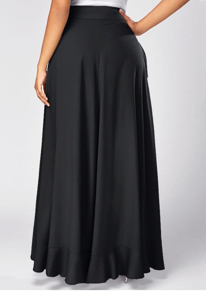 ruffle wrap high-low maxi skirt with tie waist – Daffodil