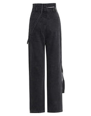 high-waist cutout straight-leg pants - Ahmet