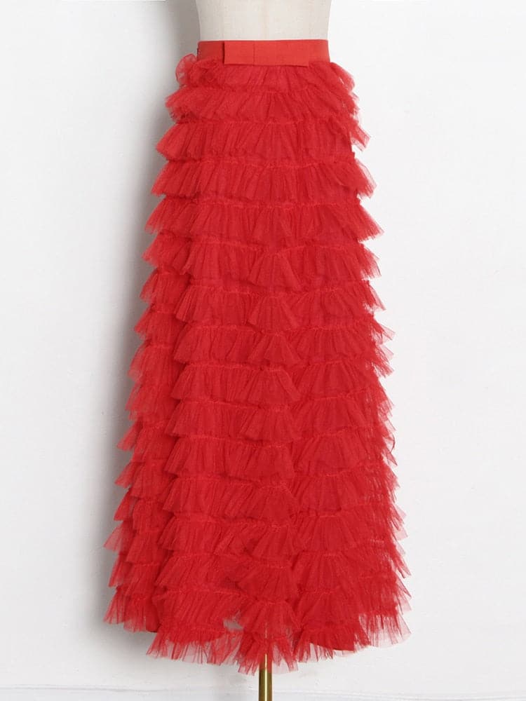 tiered ruffle tulle midi skirt – Jonalynn