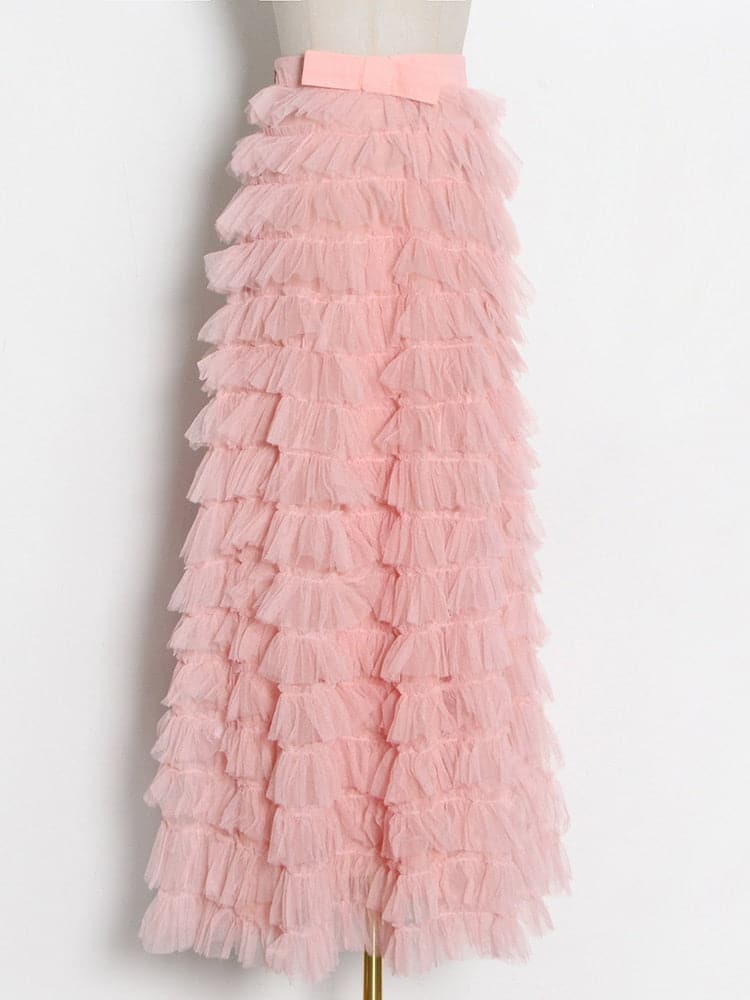 tiered ruffle tulle midi skirt – Jonalynn