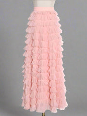 tiered ruffle tulle midi skirt – Jonalynn