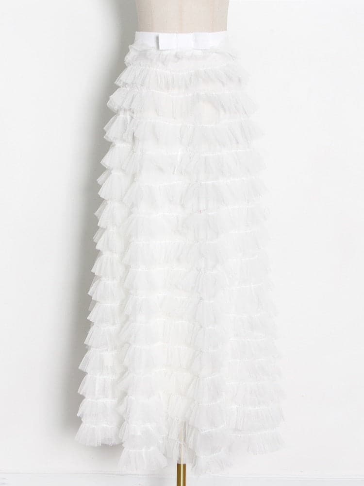 tiered ruffle tulle midi skirt – Jonalynn