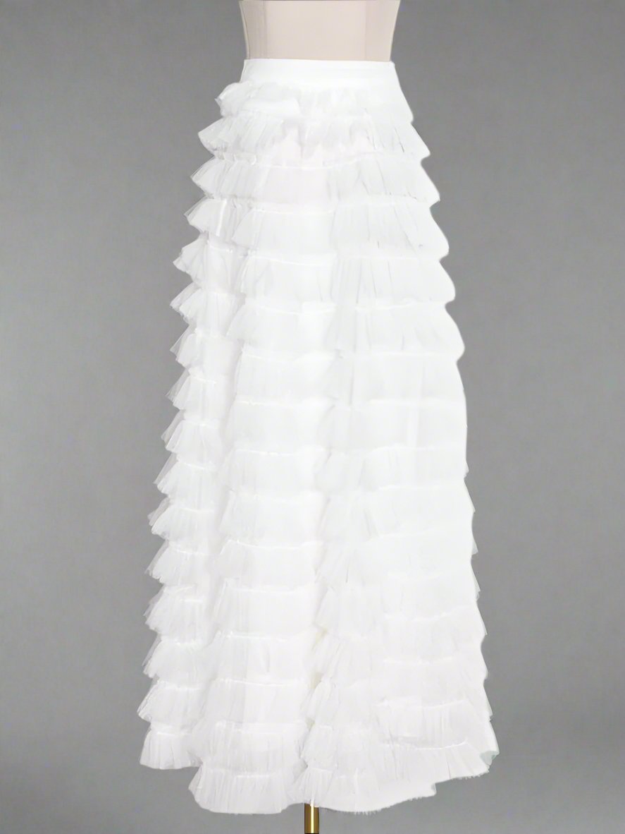 tiered ruffle tulle midi skirt – Jonalynn