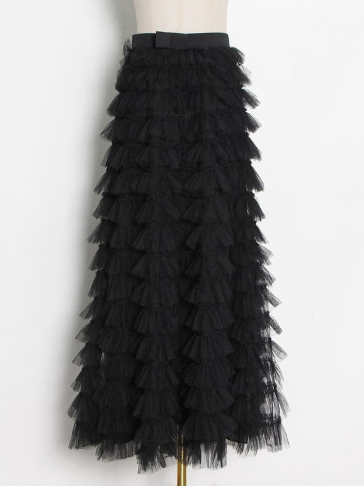 tiered ruffle tulle midi skirt – Jonalynn