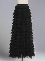 tiered ruffle tulle midi skirt – Jonalynn