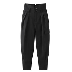 high-waist tapered pants with cargo pocket - Humvee